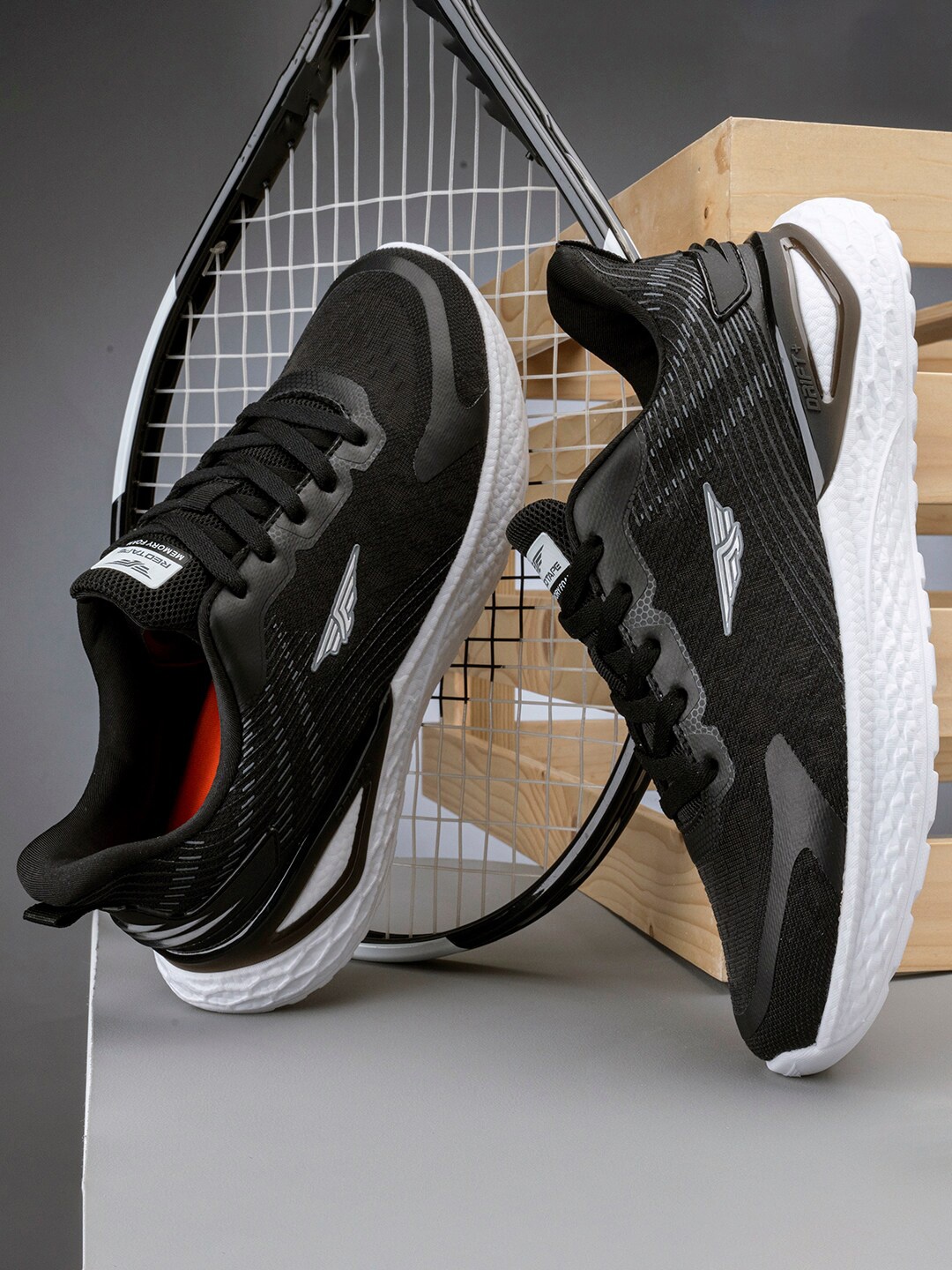 

Red Tape Men Black Mesh Walking Shoes