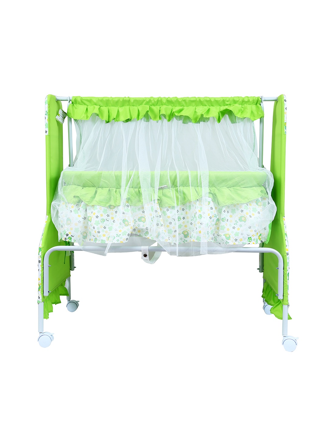 

1st Step Infant Kids Green Printed Cradles With Mosquito Net