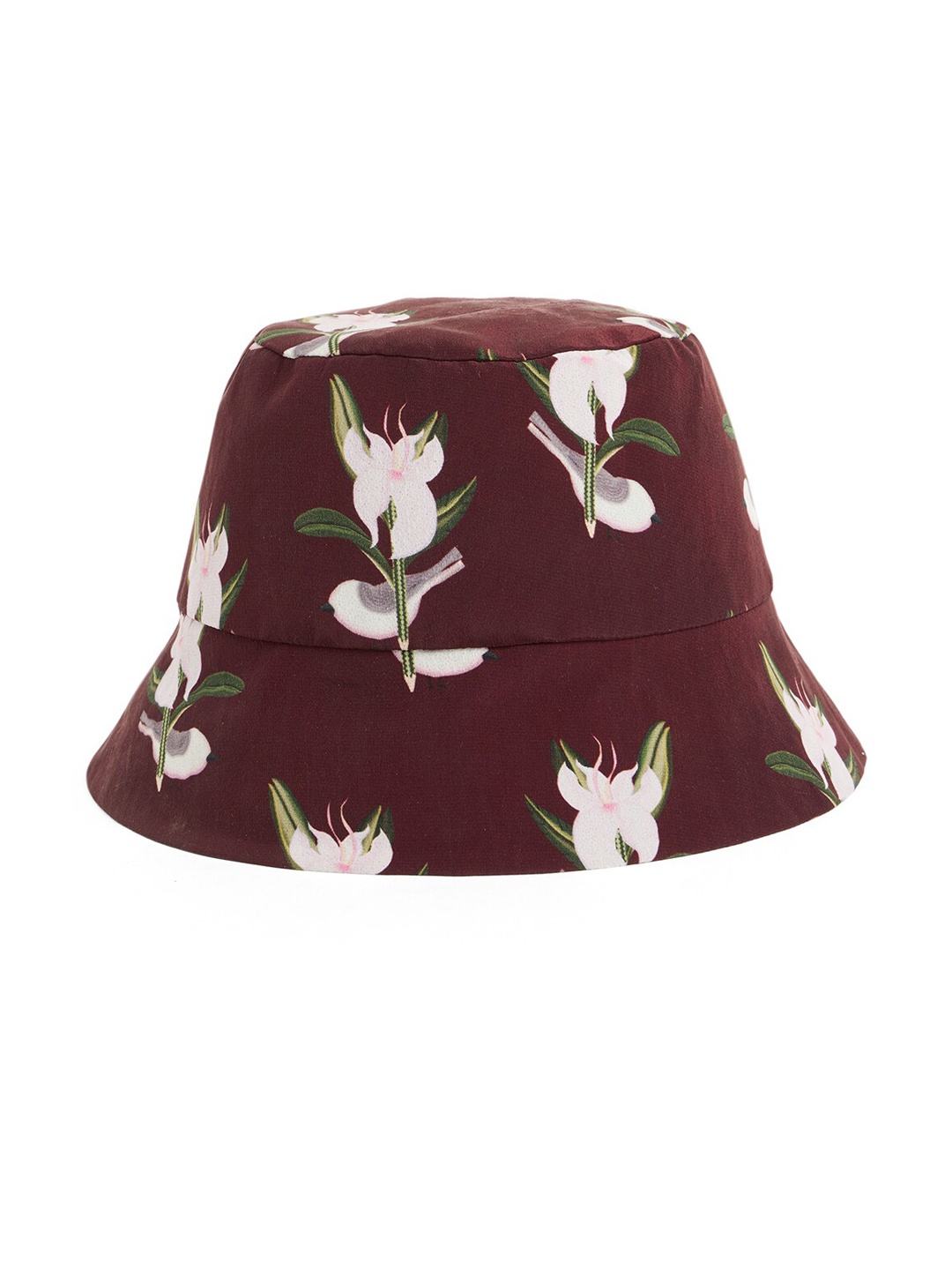 

Masaba Women Maroon & White Printed Canary Blossom Hat