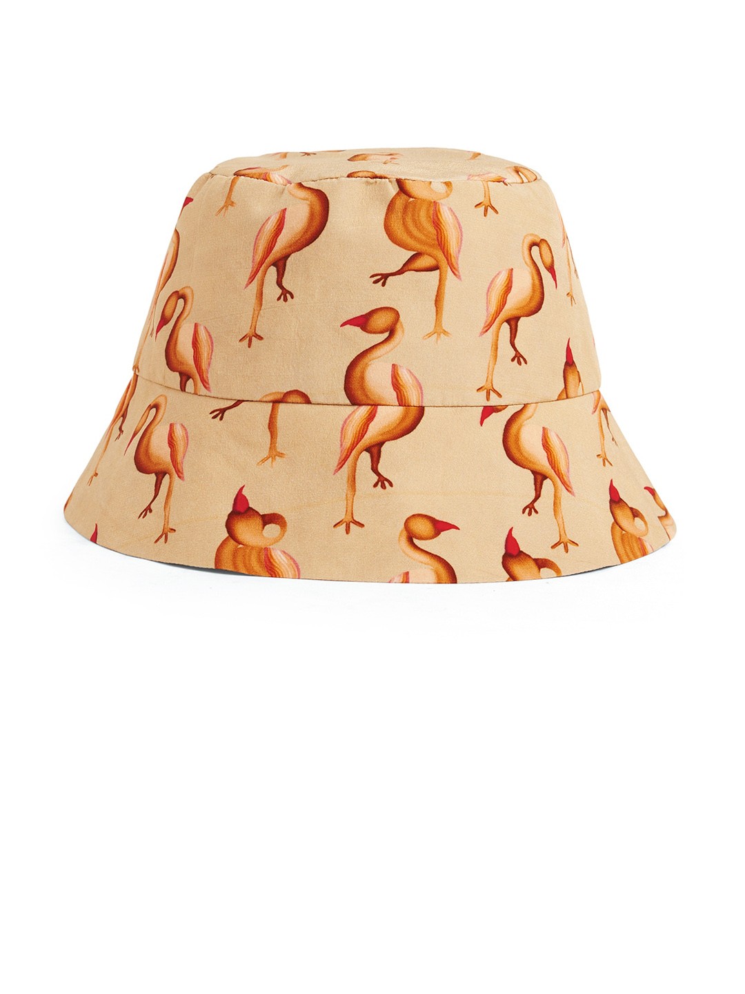 

Masaba Women Beige & Orange-Coloured Printed Mr Beaks Hat