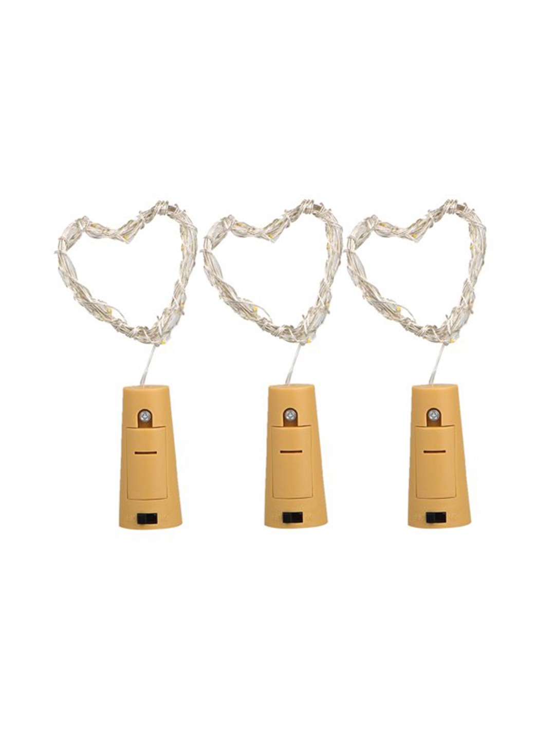

XERGY Pack Of 3 White Cork Shaped Bottle Fairy String Lights Battery Powered