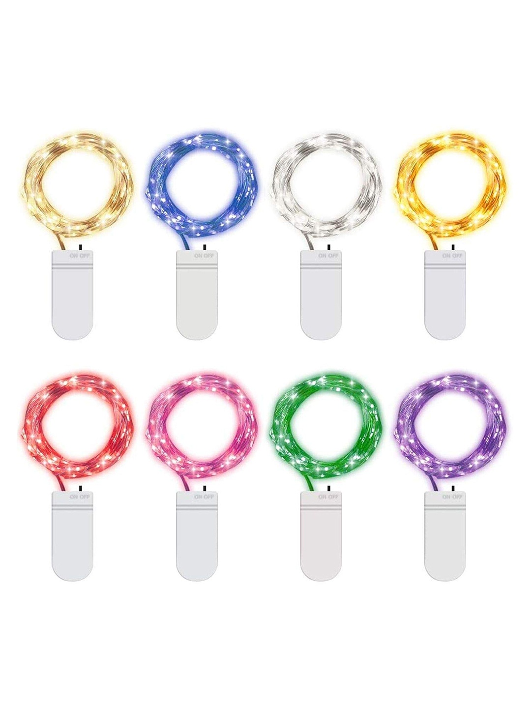 

XERGY Multicolored Pack of 8 20 LED 2 m Starry String Battery Powered Fairy Lights, Blue