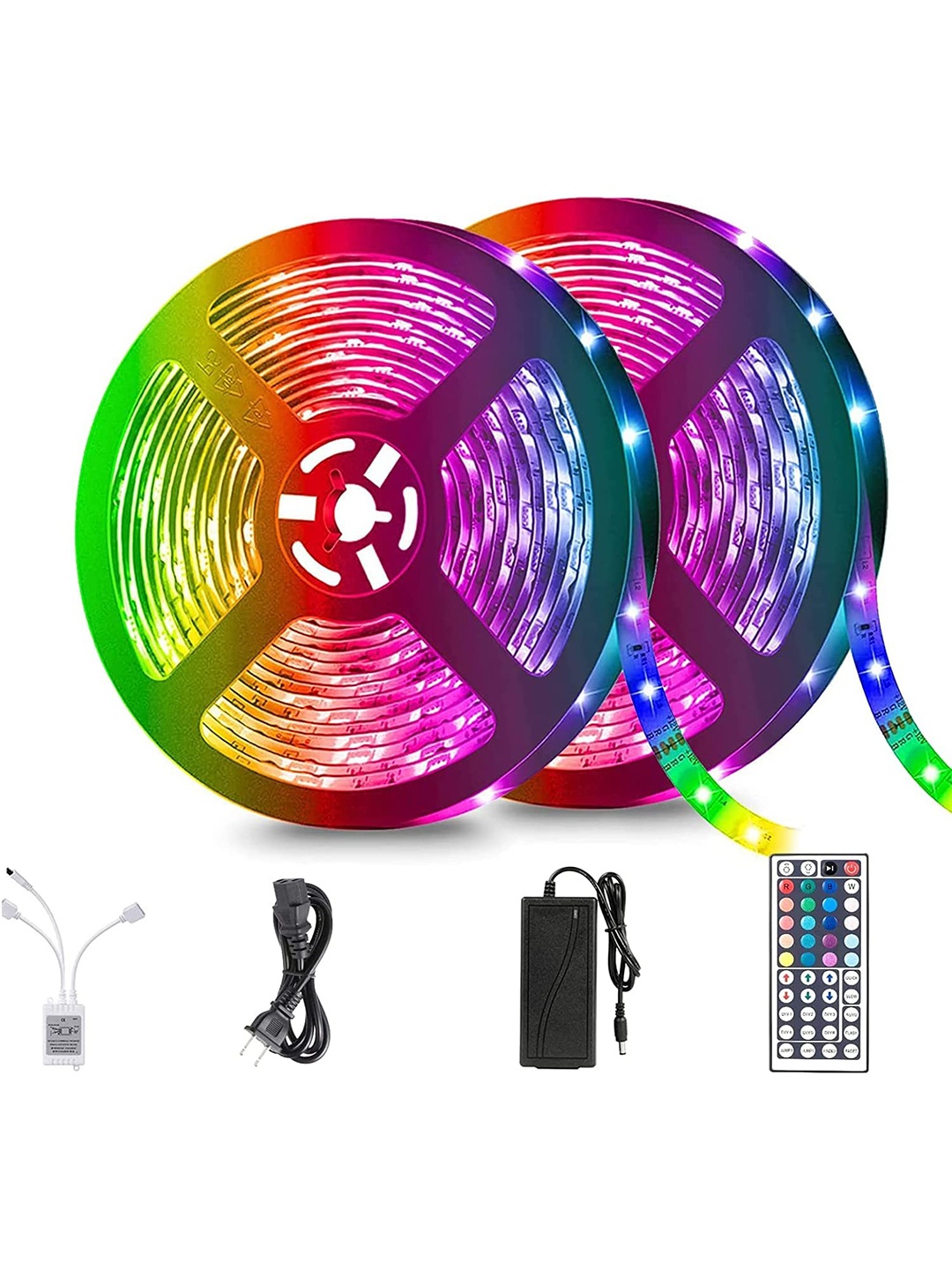 

XERGY Multicoloured LED Strip Lights with 44 Keys IR Remote and 24V Power Supply, Multi