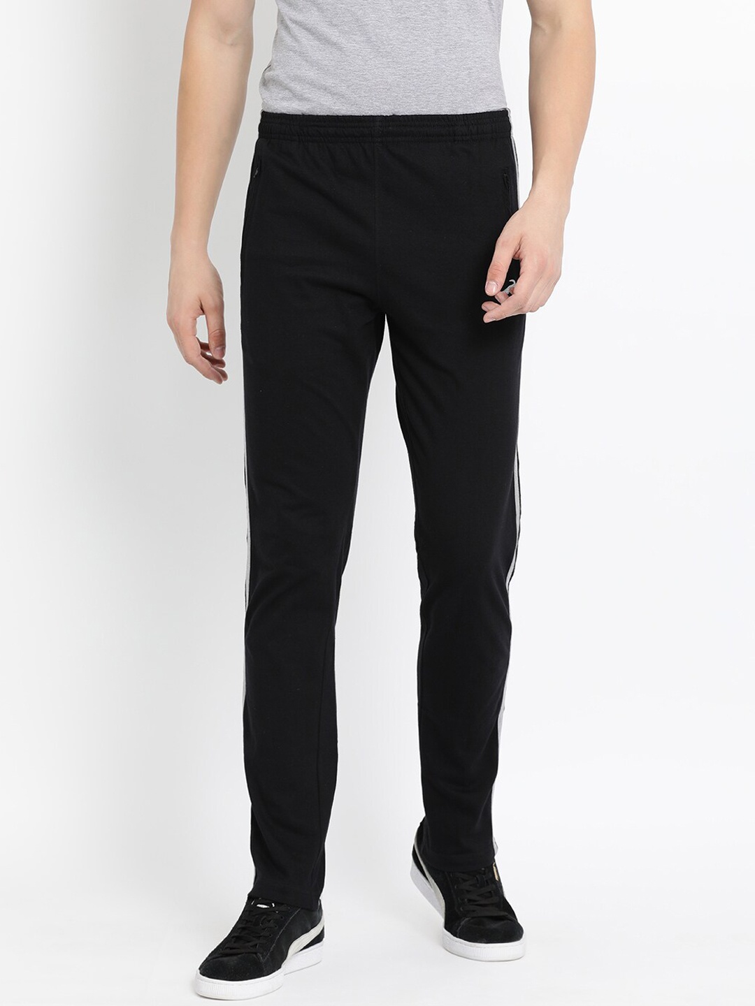 

Crocodile Men Black Solid Cotton Track Pants