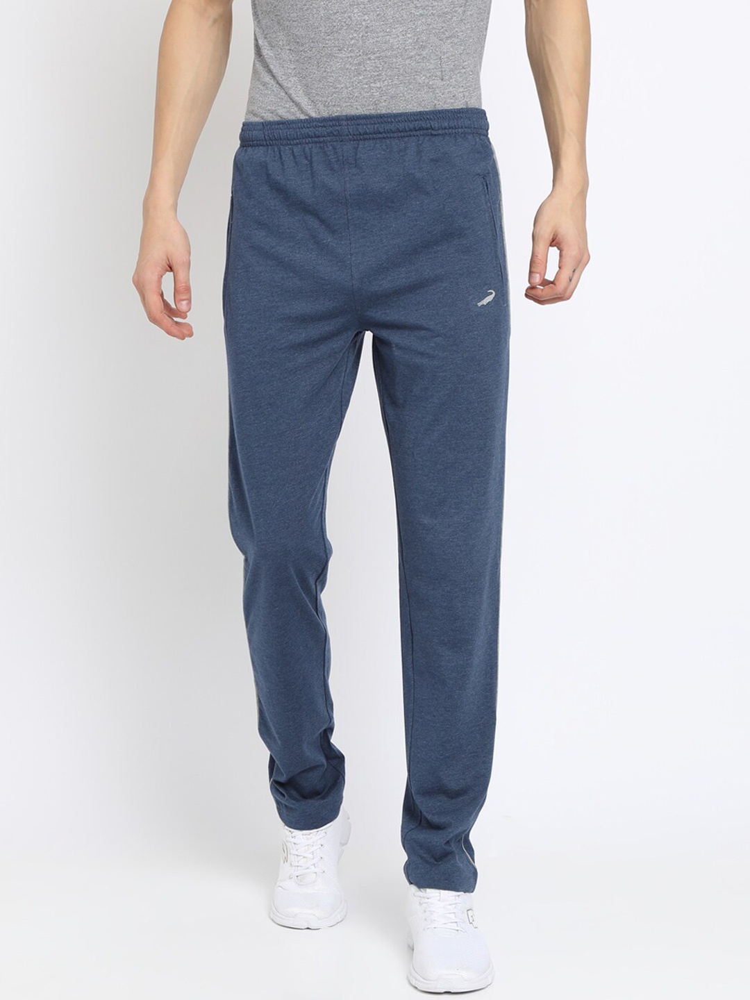

Crocodile Men Blue Solid Pure Cotton Slim-Fit Track Pants