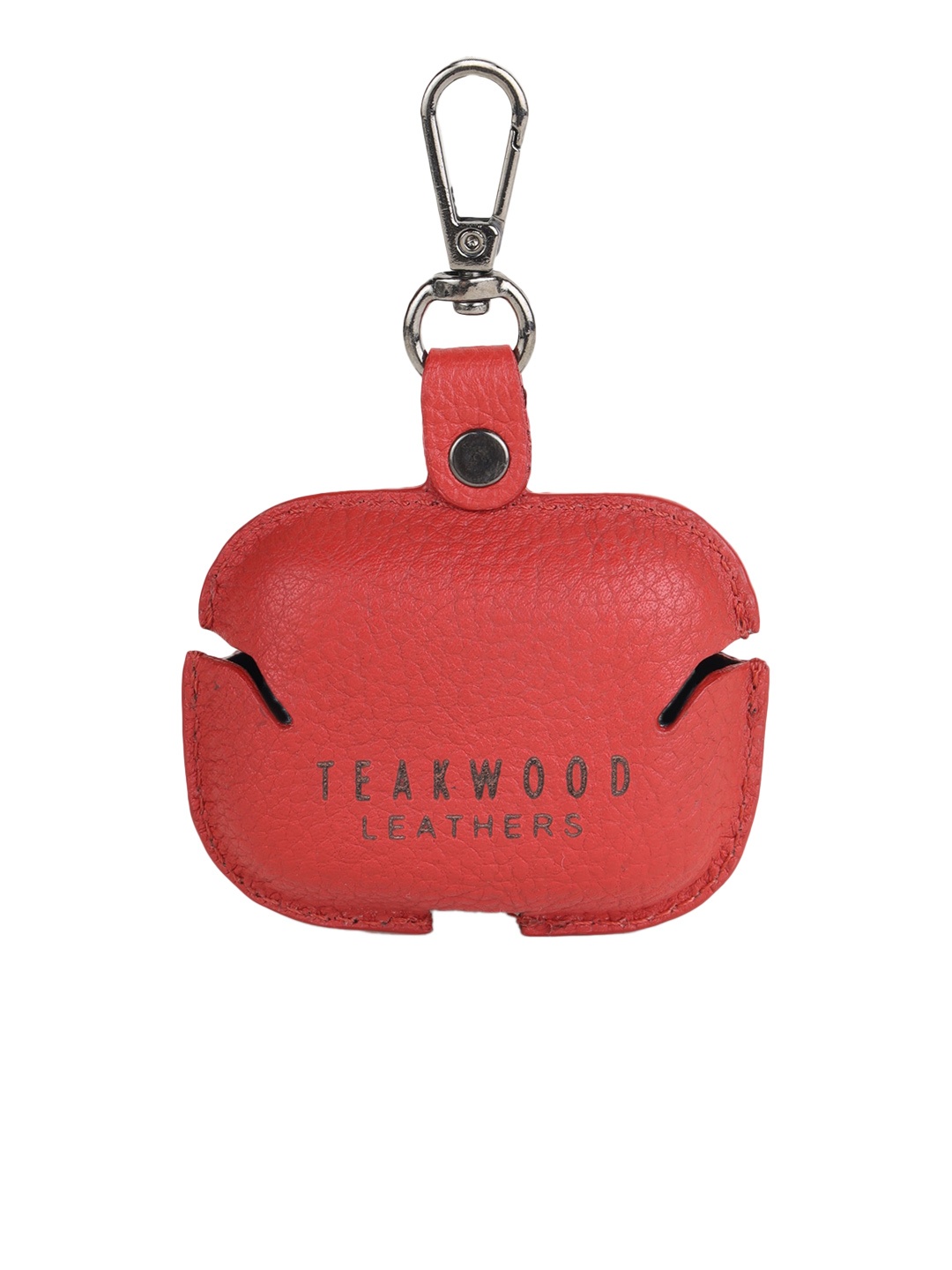 

Teakwood Leathers Red Textured Genuine Leather Earbuds Case