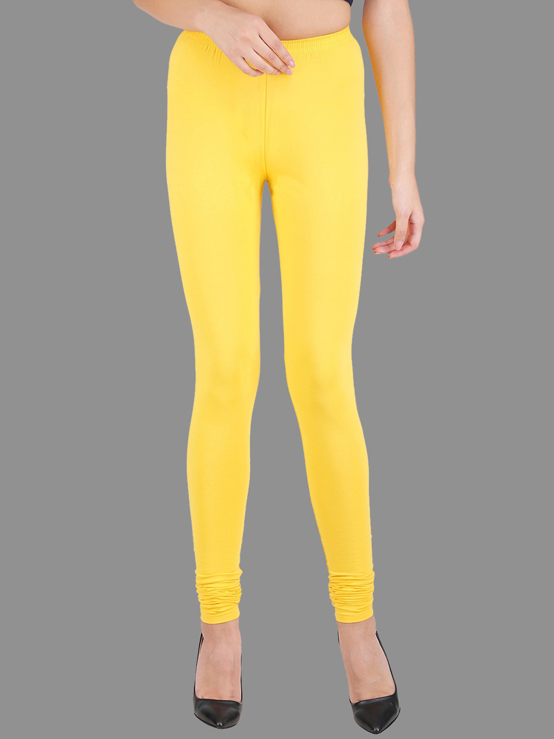 

SPIFFY Women Plus Size Yellow Solid Churidar