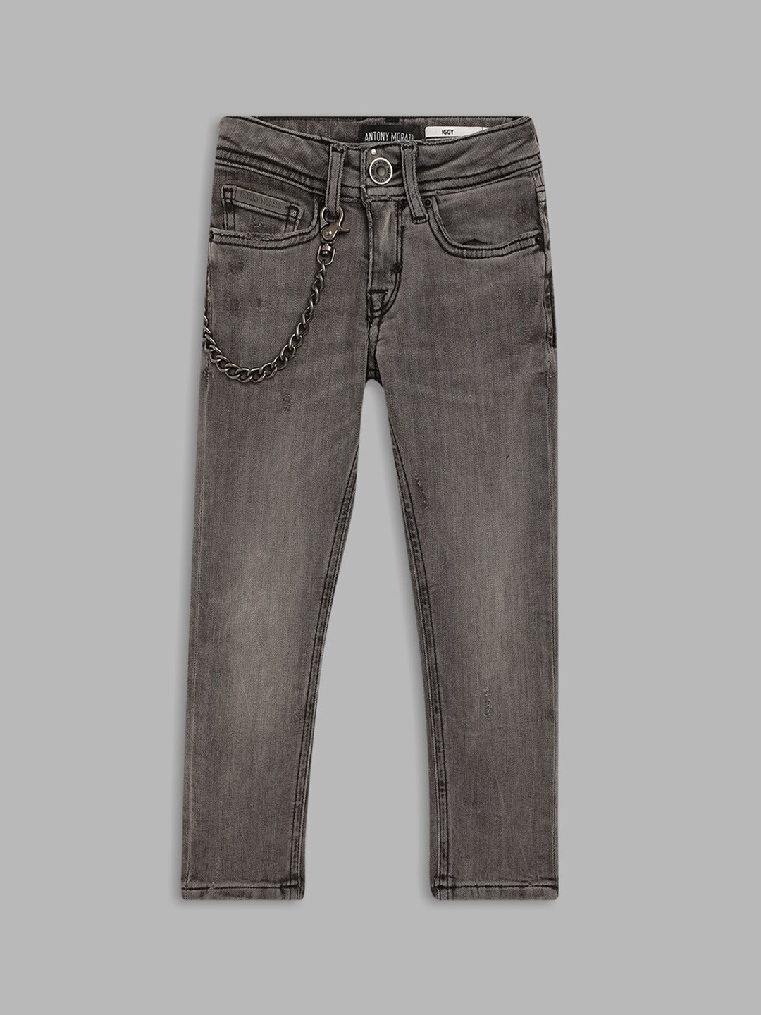

Antony Morato Boys Black Tapered Fit Heavy Fade Jeans