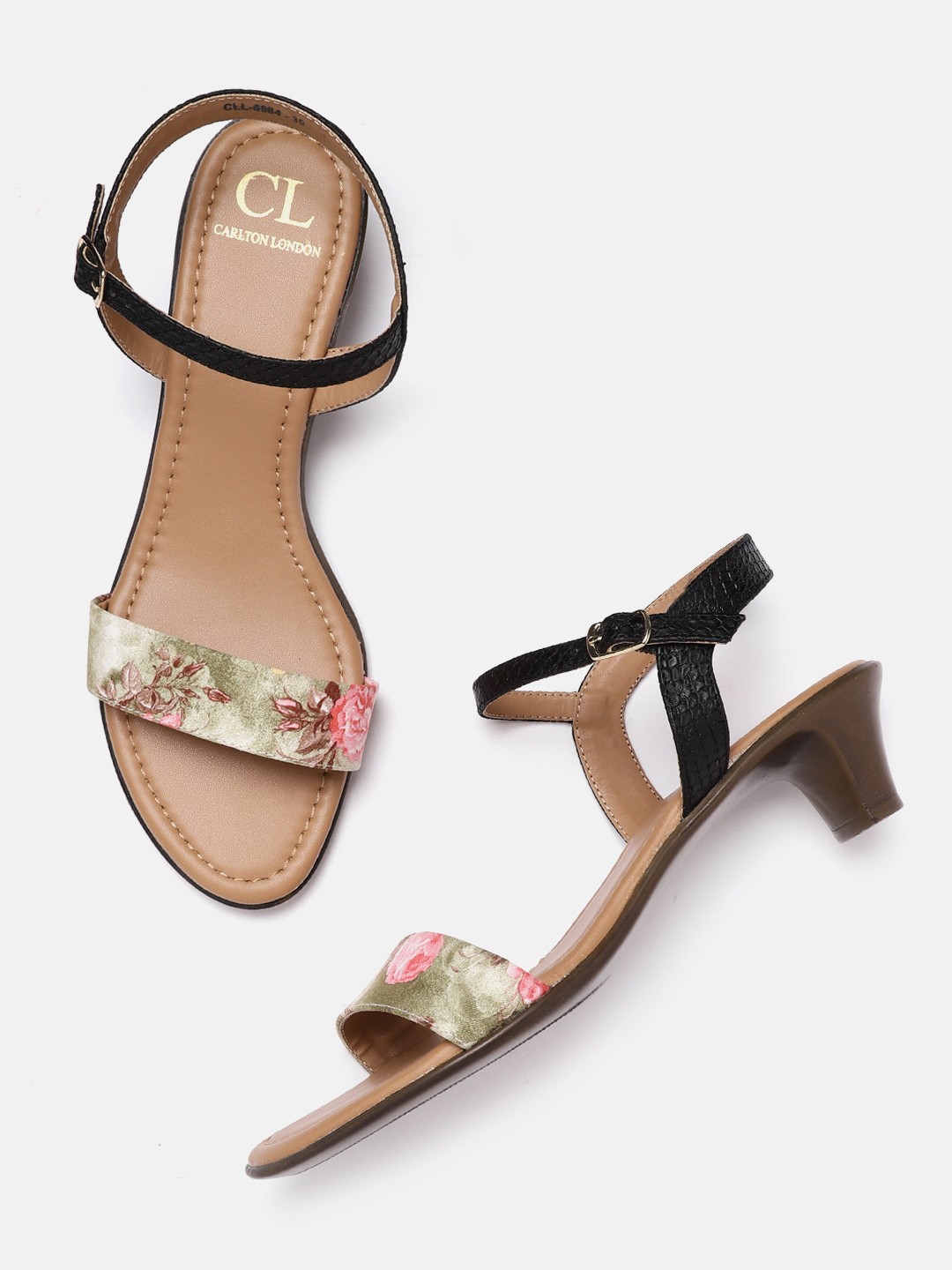 

Carlton London Women Green Printed Block Heels