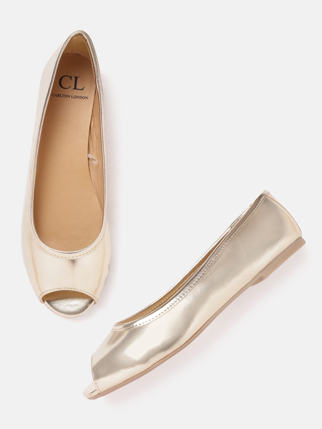 

Carlton London Women Gold-Toned Solid Ballerinas