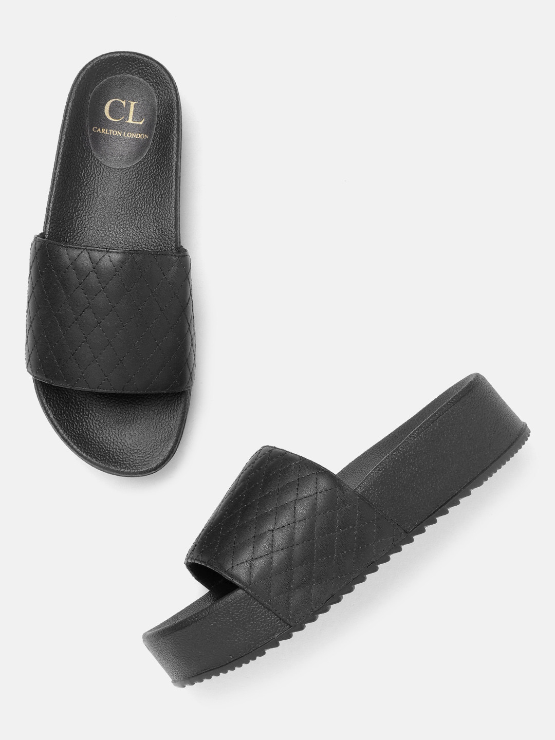 

Carlton London Black Quilted Flatform Heels
