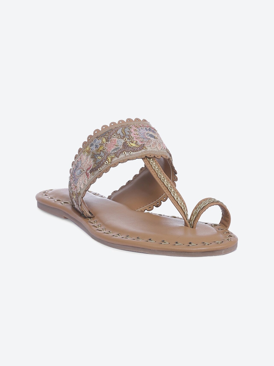 

Biba Women Beige Embellished One Toe Flats