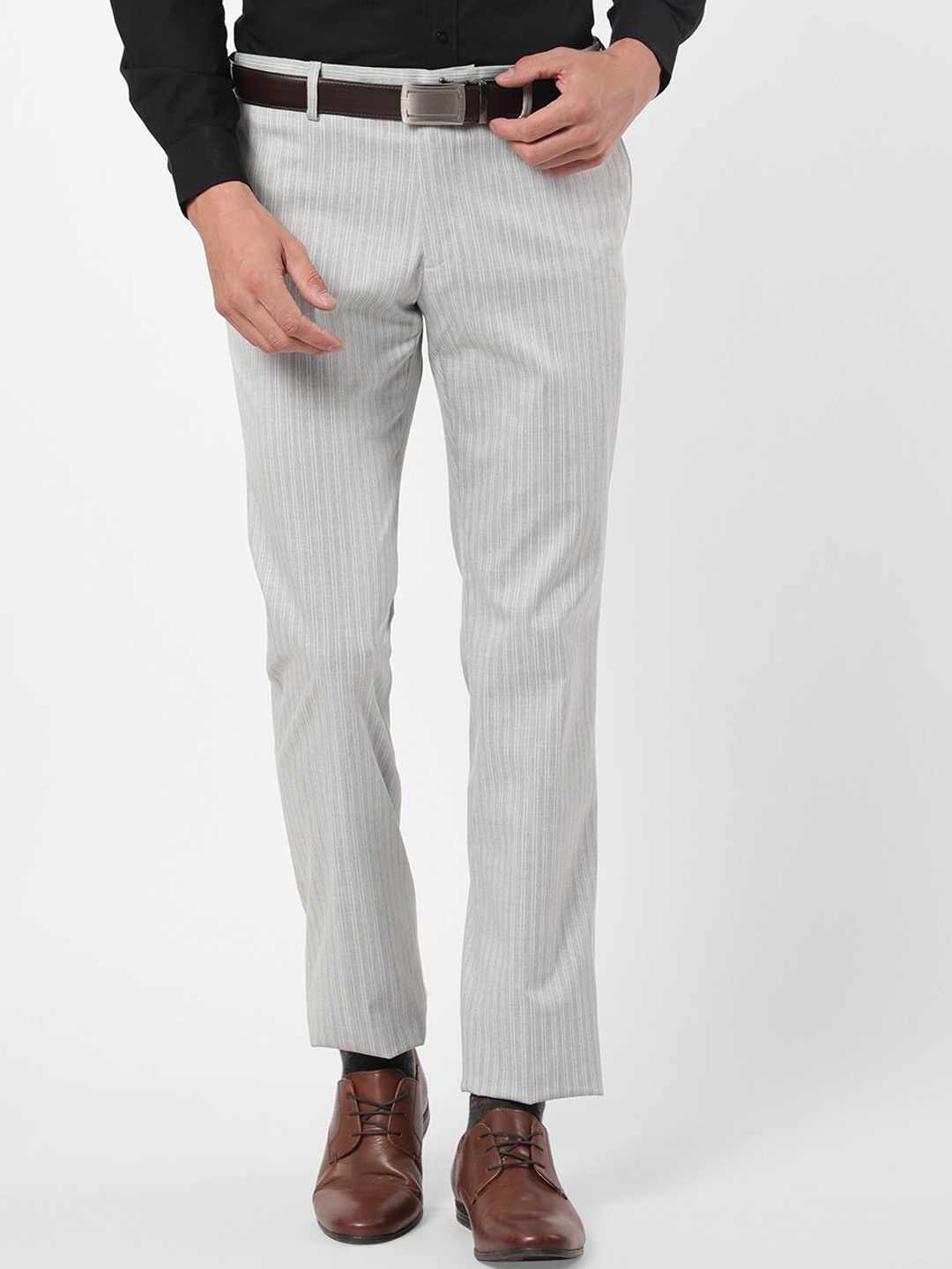 

AD By Arvind Men Grey Trousers