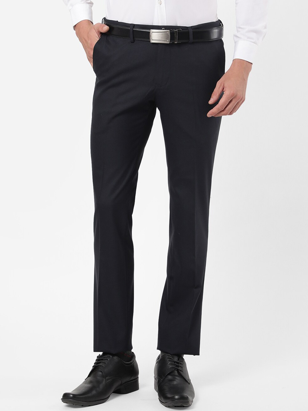 

AD By Arvind Men Navy Blue Trousers