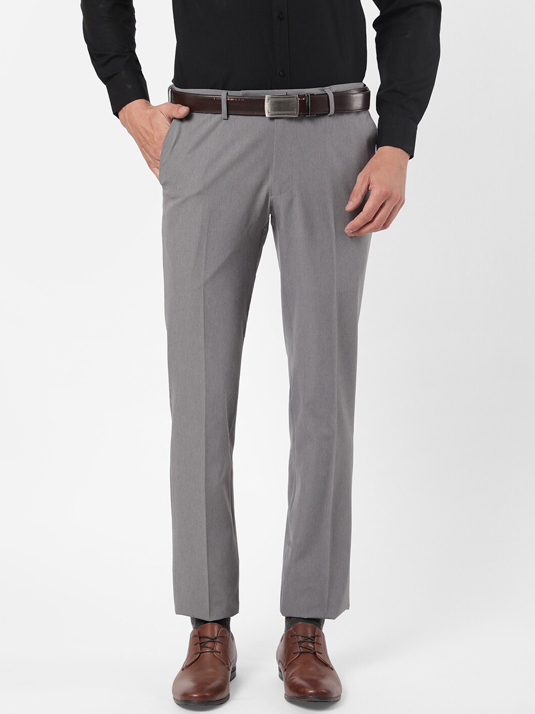 

AD By Arvind Men Grey Trousers