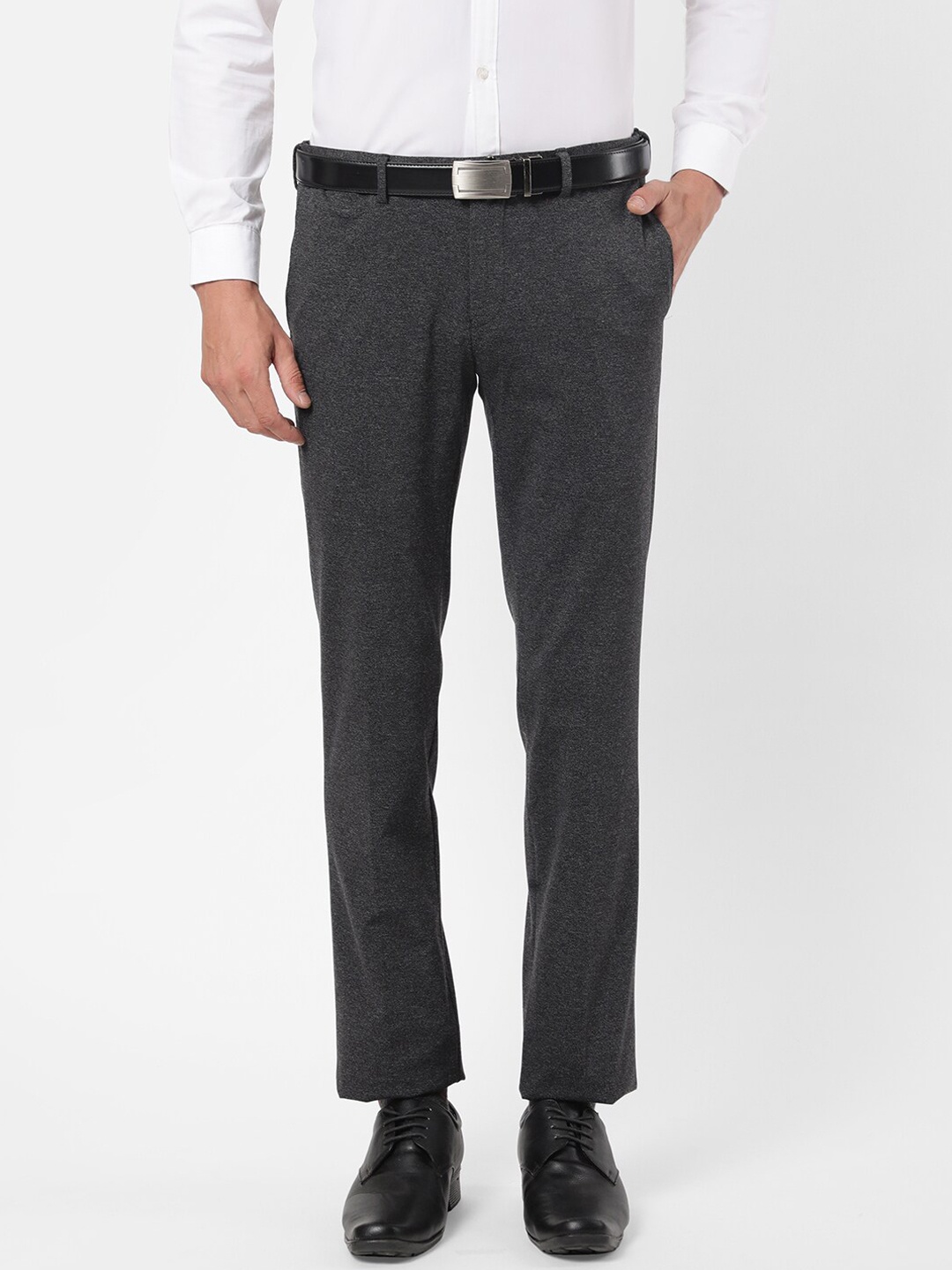 

AD By Arvind Men Charcoal Trousers