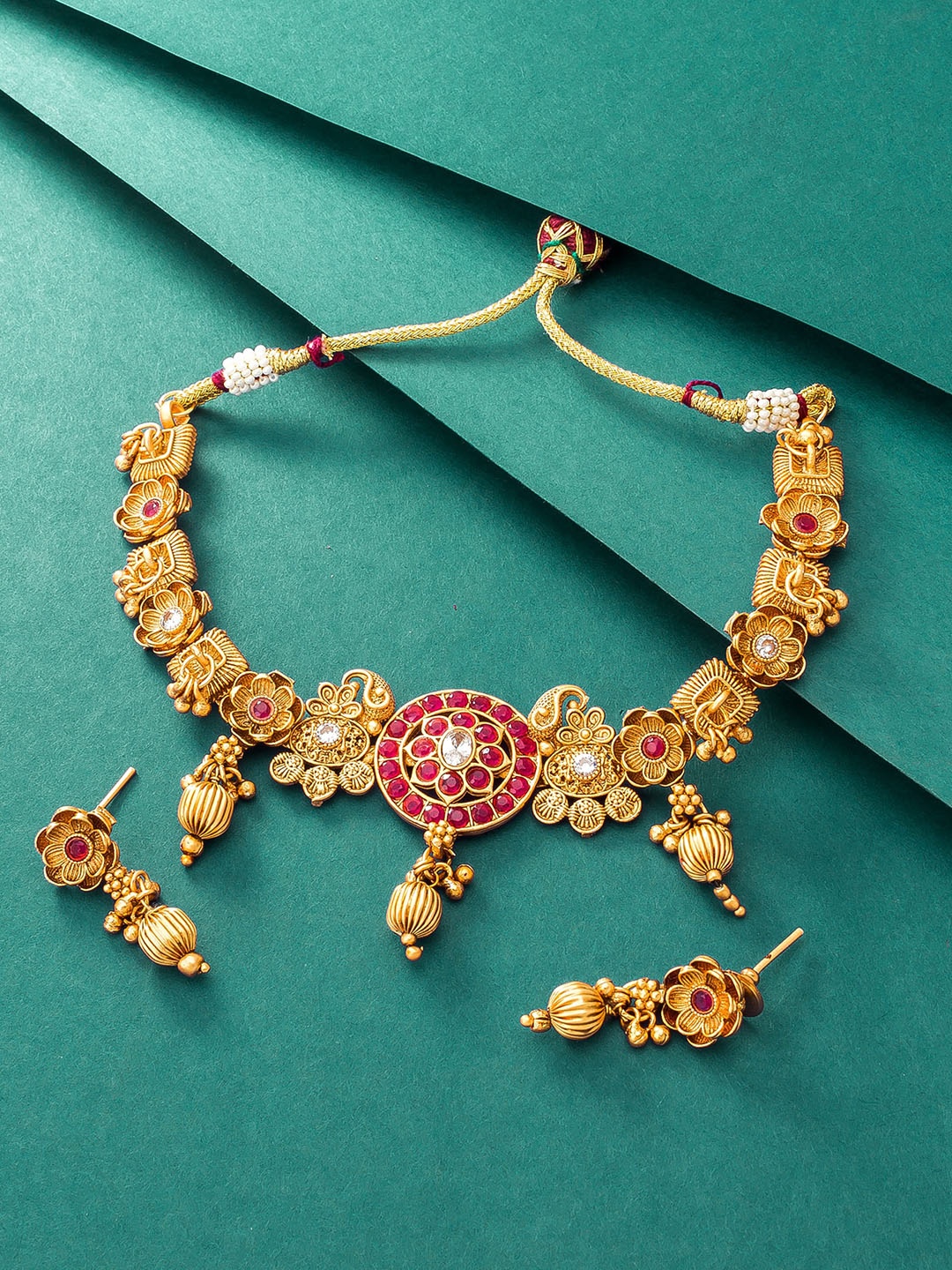 

aadita Gold Plated Copper Jewellery Set