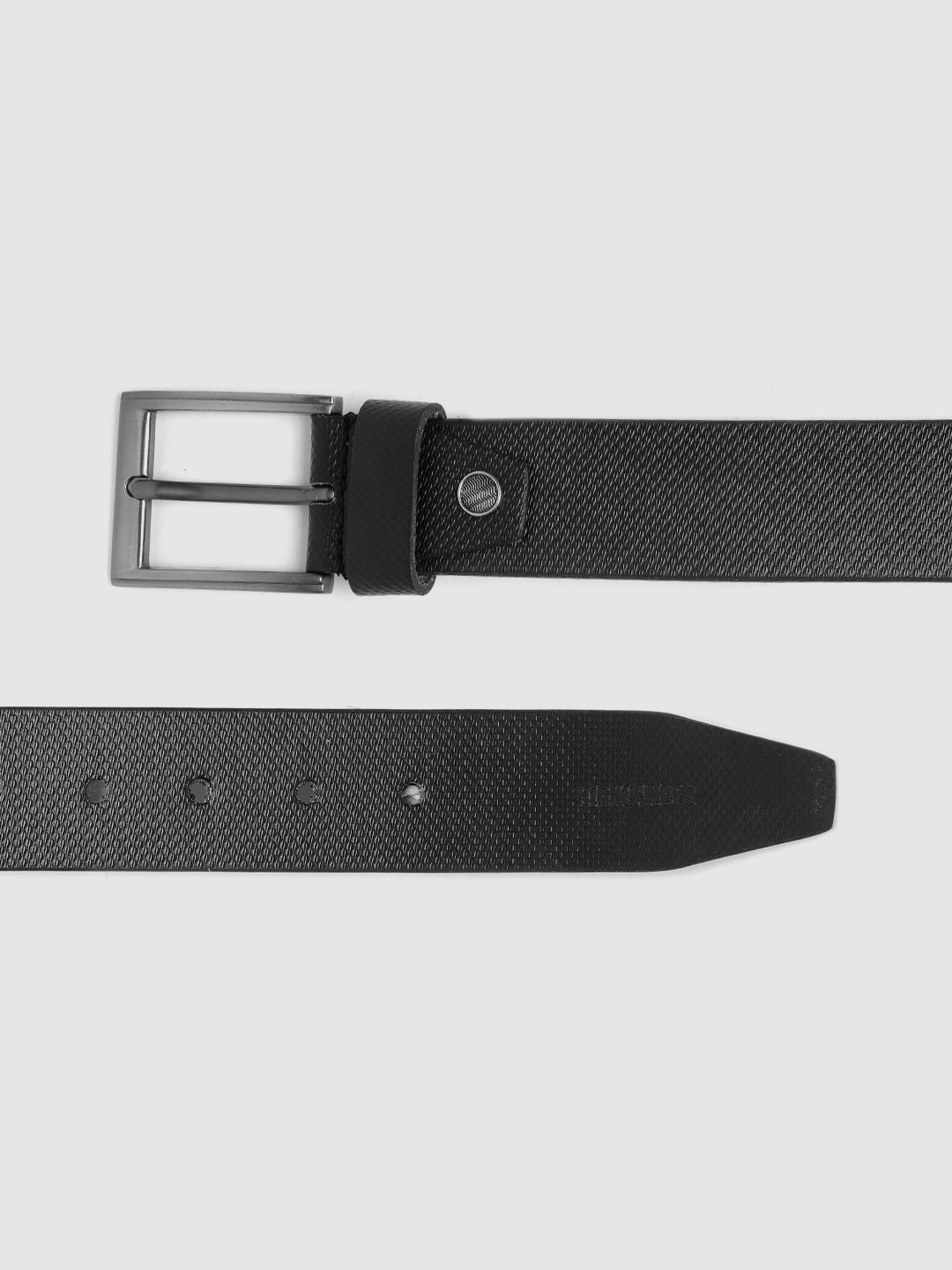 

HIGHLANDER Men Black Snakeskin Textured Belt