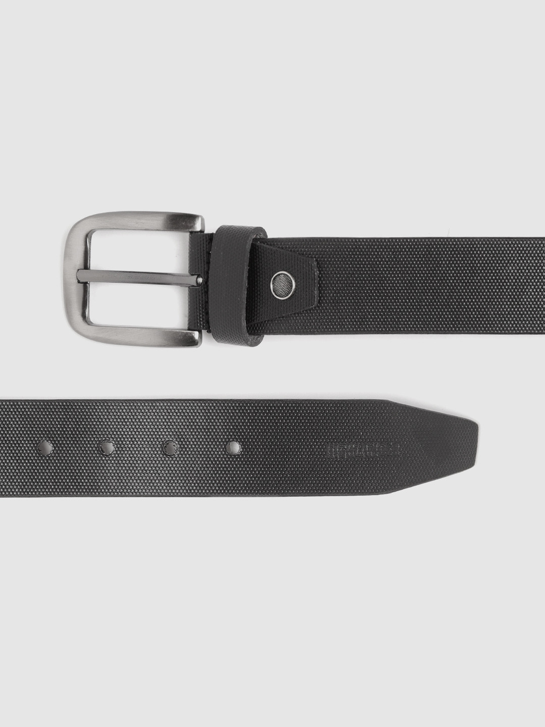 

HIGHLANDER Men Black Geometric Textured Formal Belt