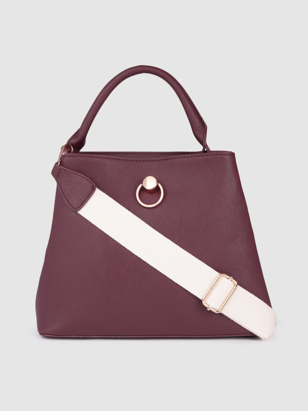 

bebe Women Brown Solid Structured Handheld Bag