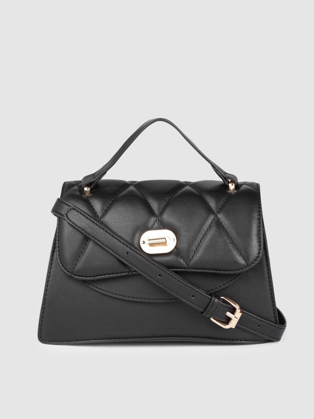 

bebe Black Structured Satchel with Quilted