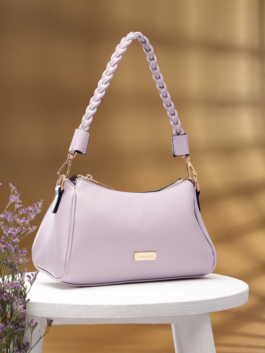 

bebe Lavender Structured Shoulder Bag