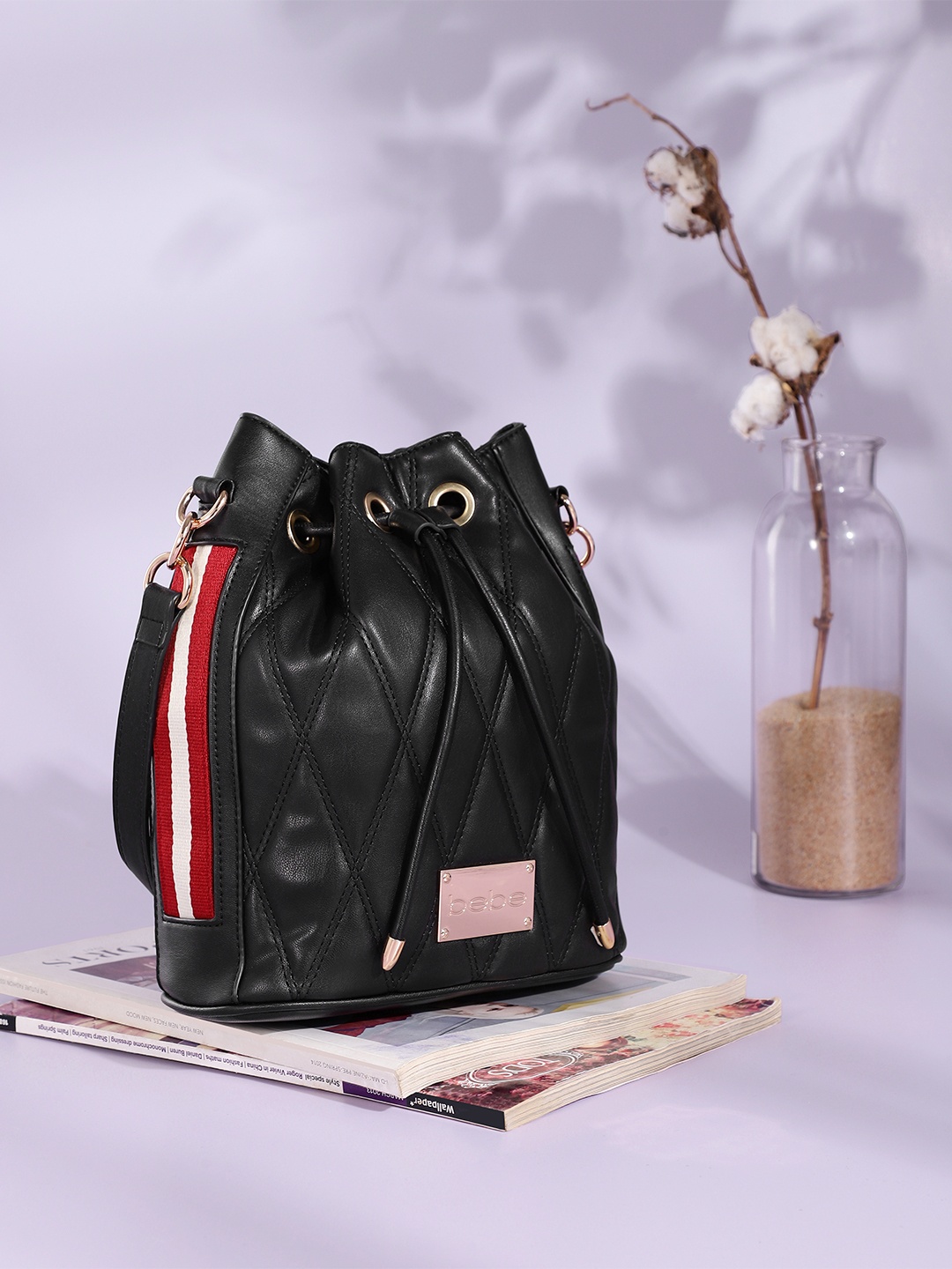

bebe Women Black Structured Shoulder Bag