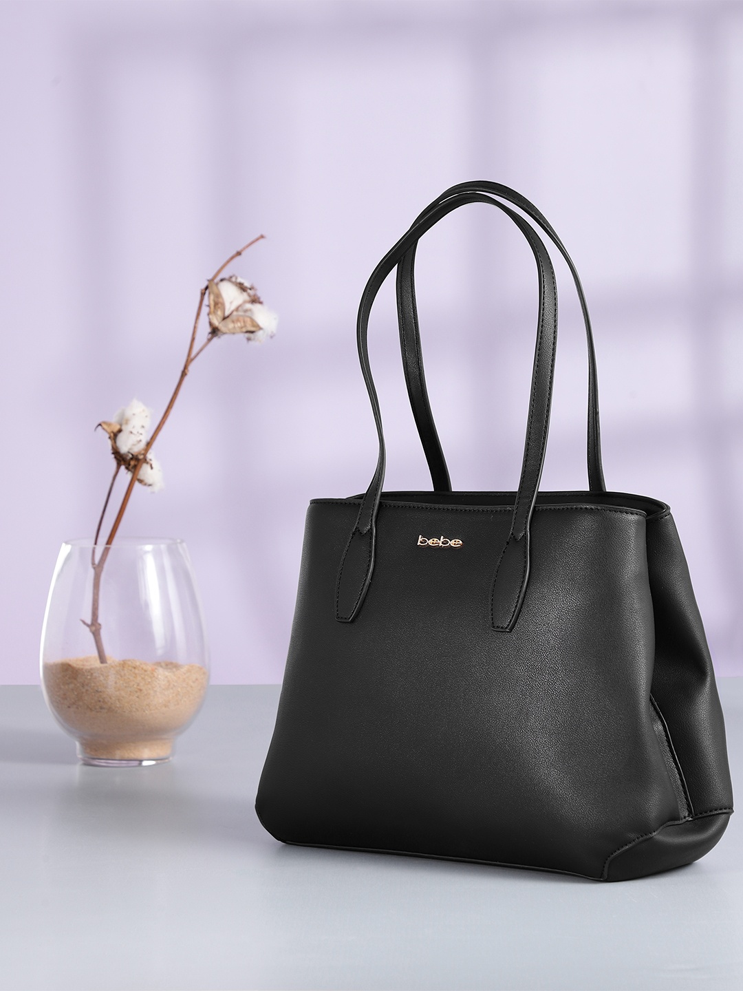 

bebe Women Black Structured Shoulder Bag