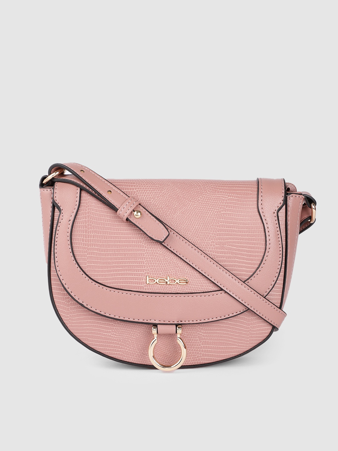 

bebe Women Pink Animal Textured Structured Sling Bag