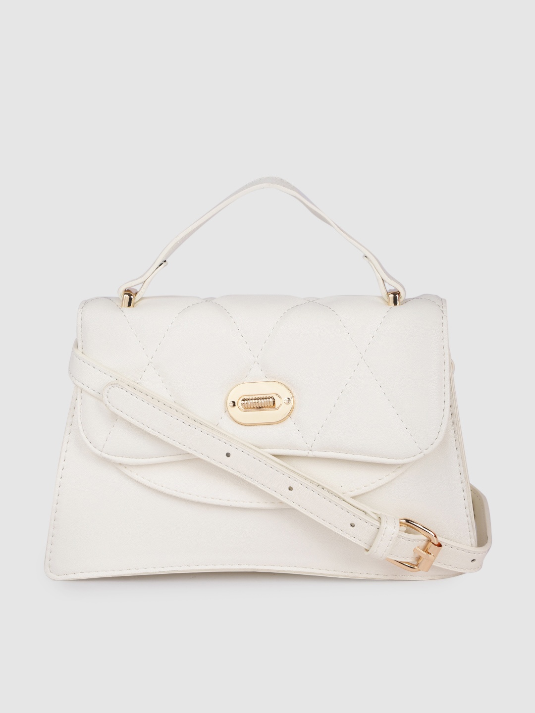 

bebe Women Off White Structured Satchel