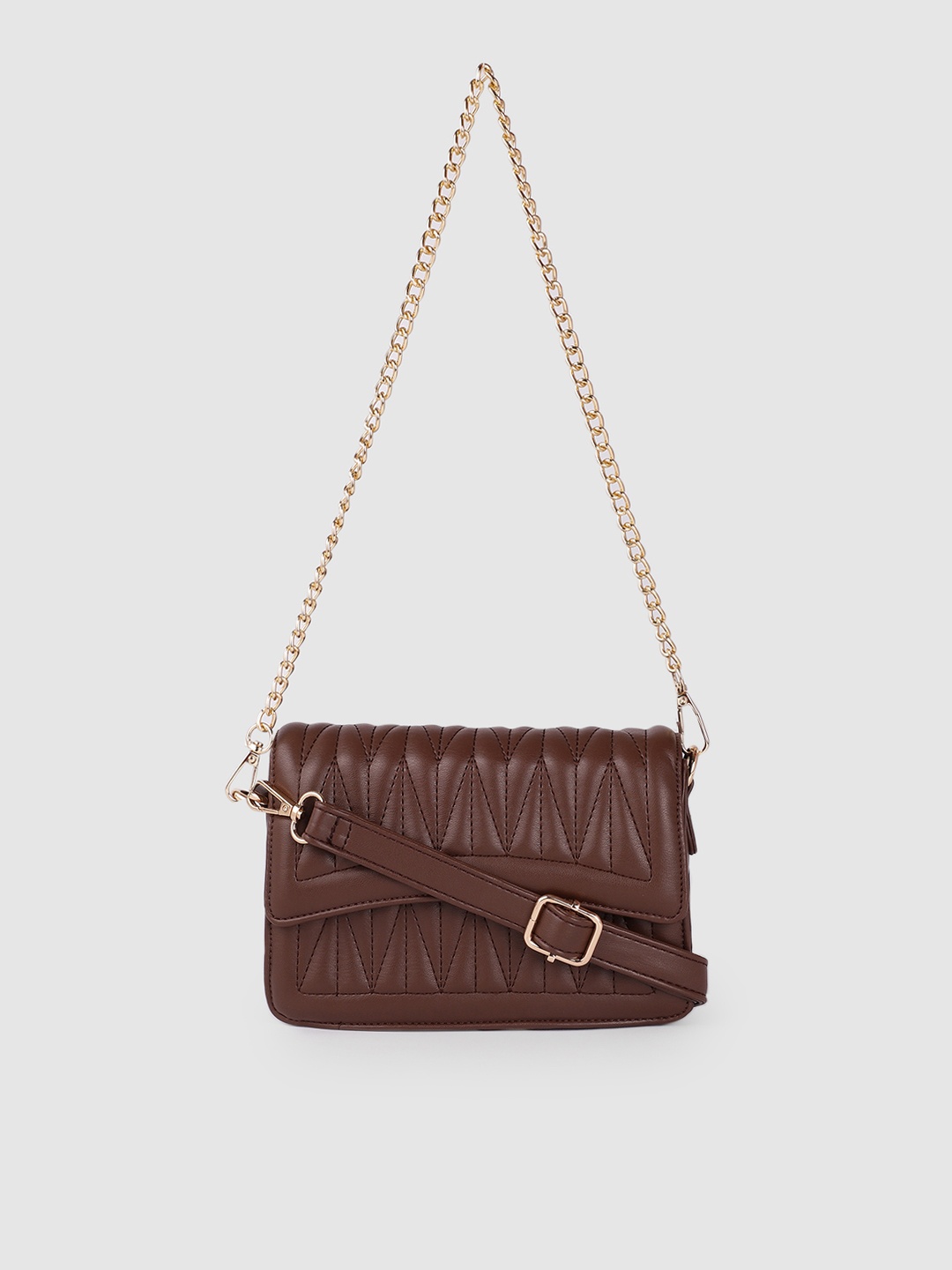 

bebe Brown Quilted Structured Shoulder Bag
