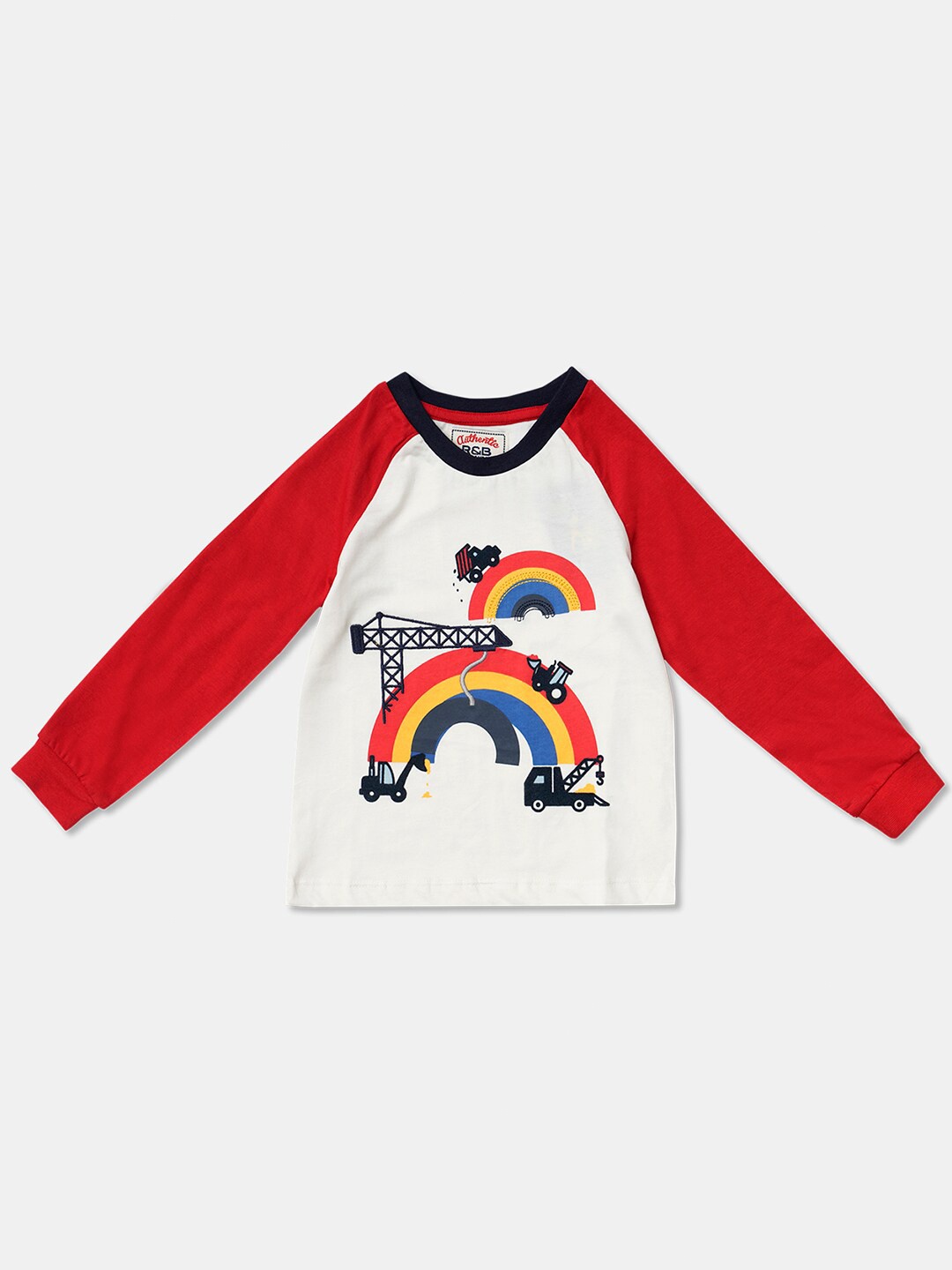 

R&B Boys White Printed Sweatshirt