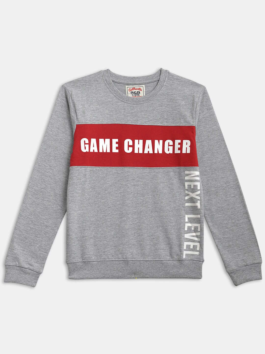 

R&B Boys Grey Printed Sweatshirt