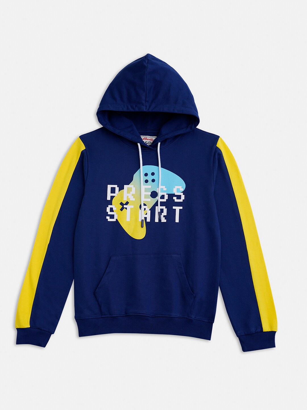 

R&B Boys Navy Blue Printed Hooded Sweatshirt