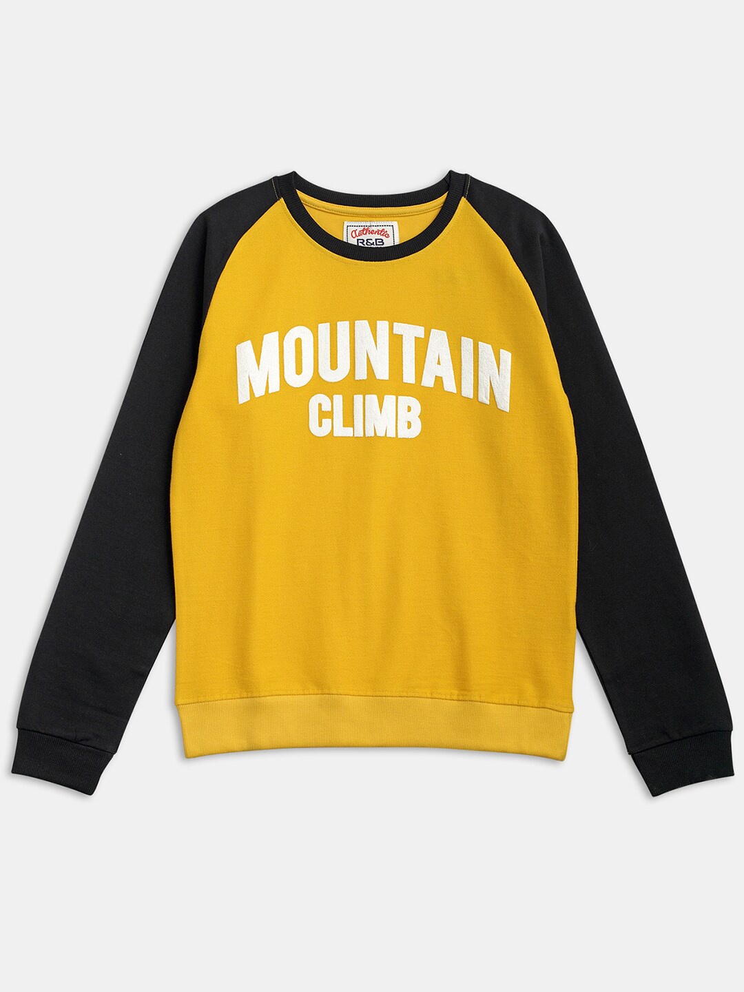 

R&B Boys Yellow Printed Sweatshirt
