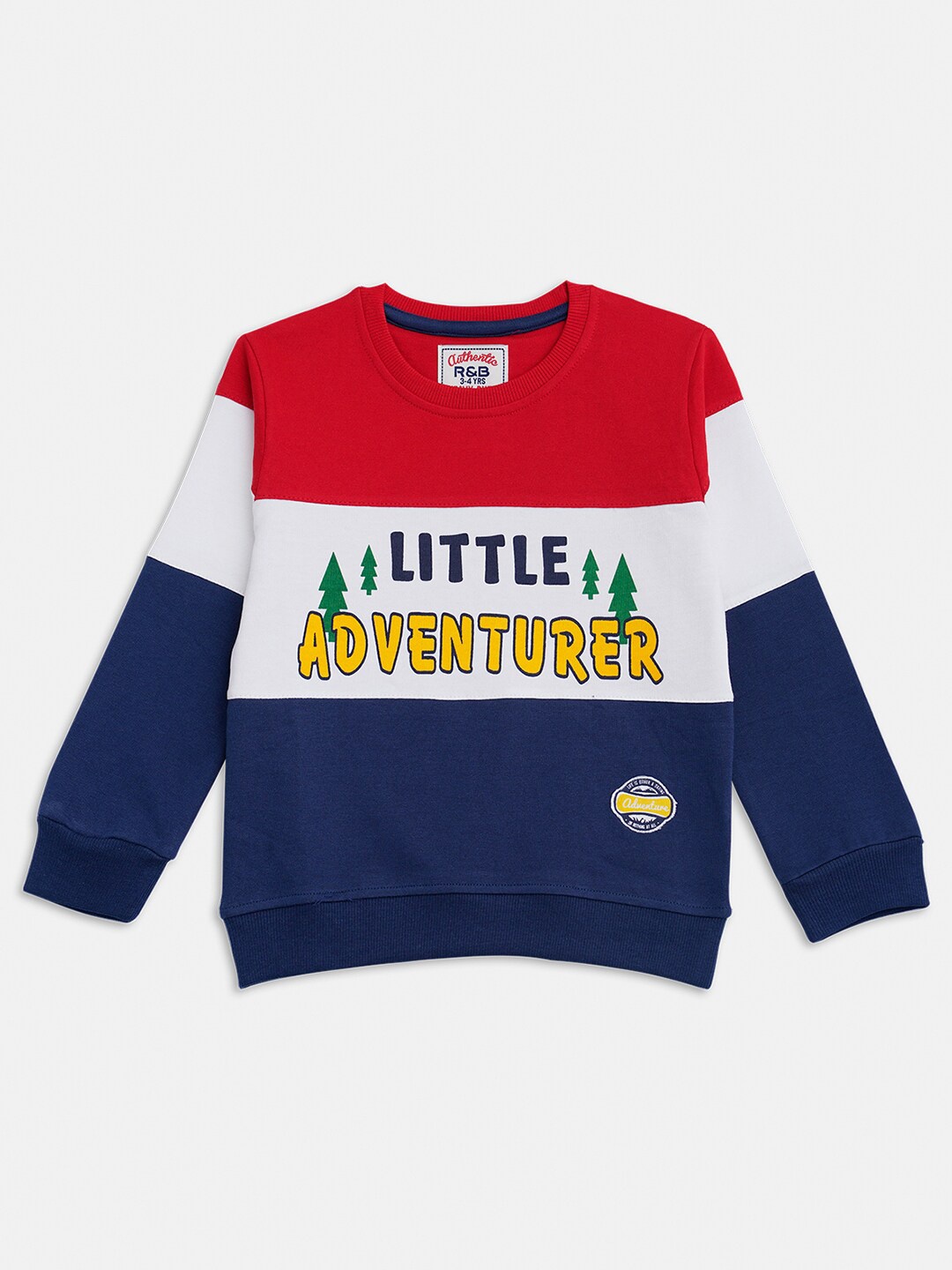 

R&B Boys Red Colourblocked Sweatshirt