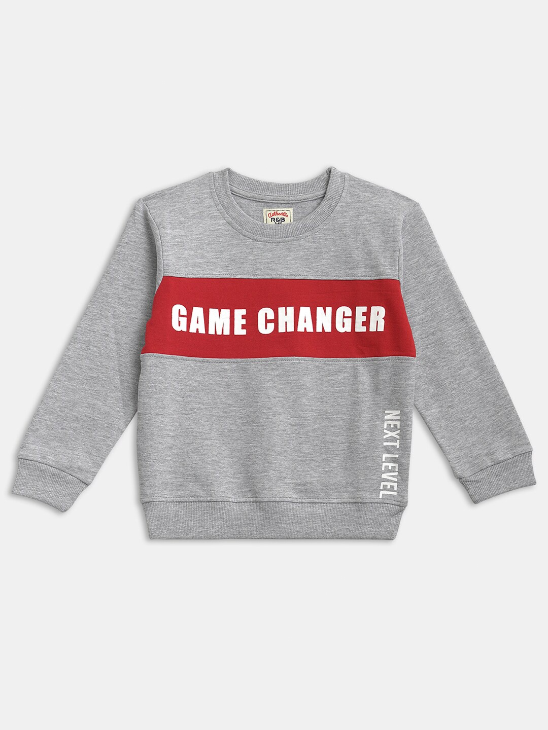 

R&B Boys Grey Printed Sweatshirt