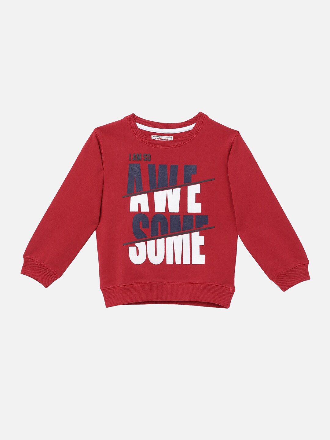 

R&B Boys Red Printed Sweatshirt