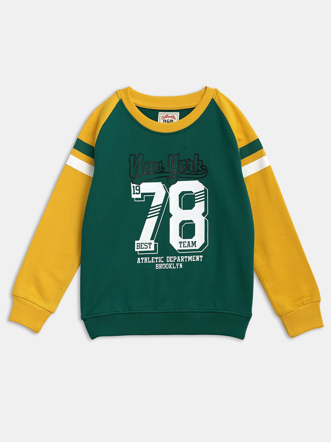 

R&B Boys Green Colourblocked Sweatshirt