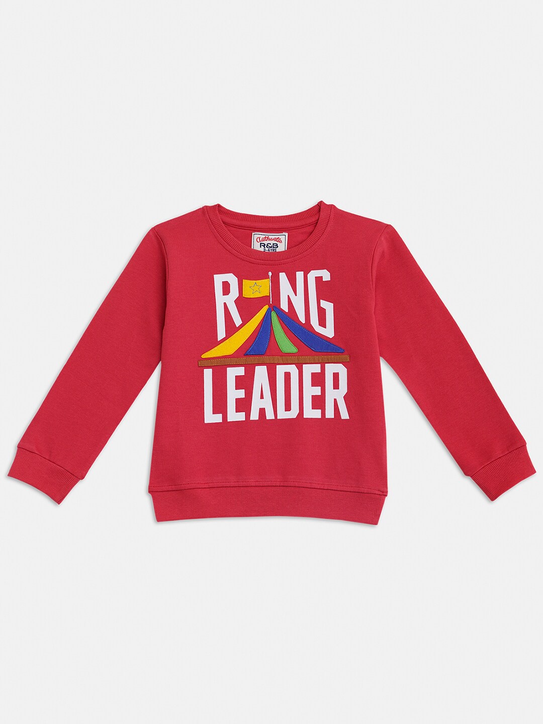 

R&B Boys Red Printed Sweatshirt