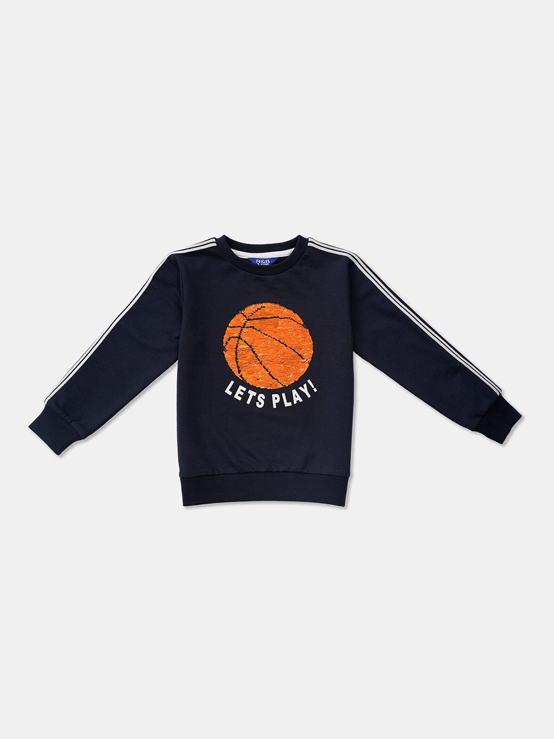 

R&B Boys Navy Blue Printed Sweatshirt
