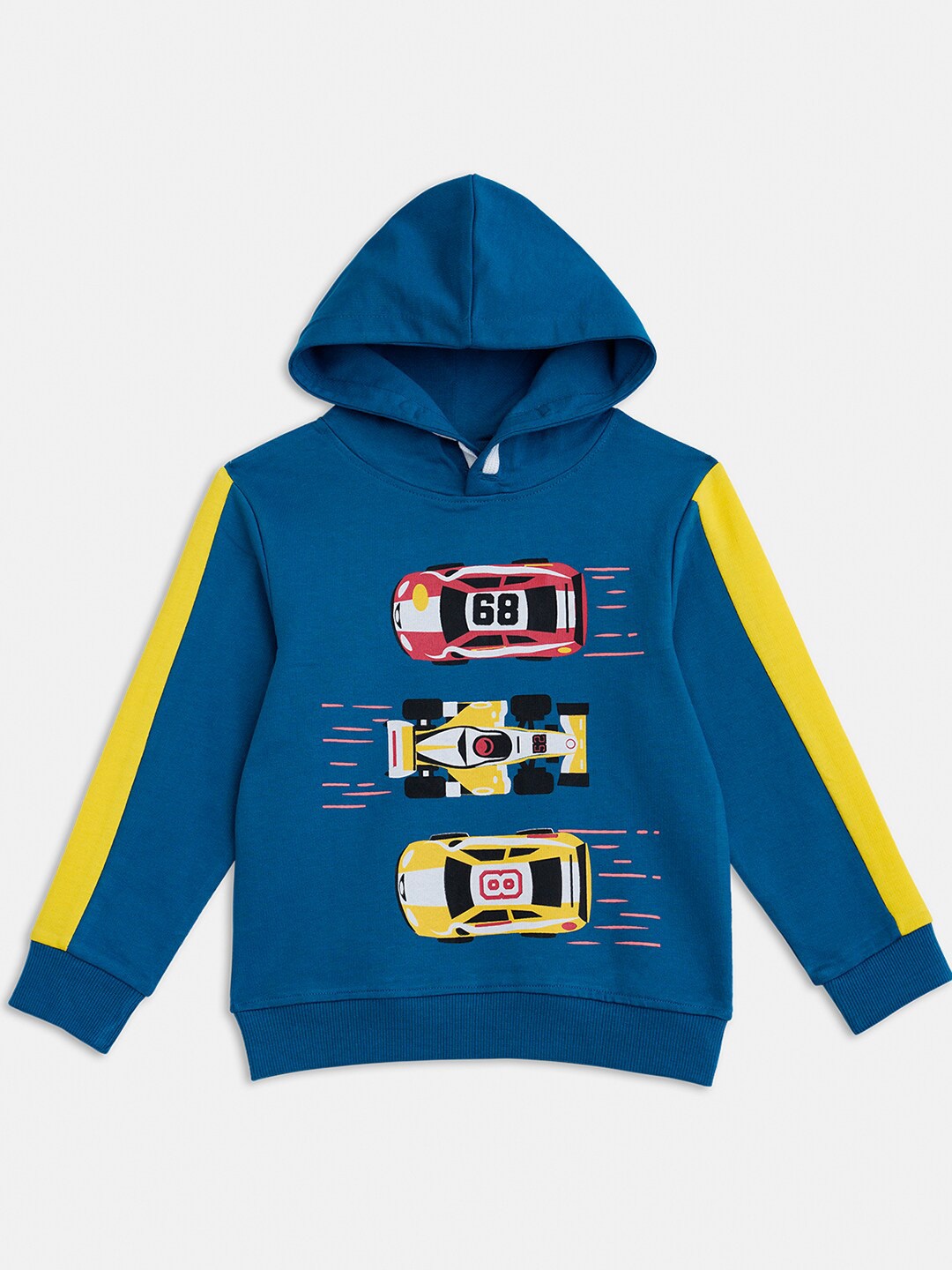 

R&B Boys Blue Printed Hooded Sweatshirt