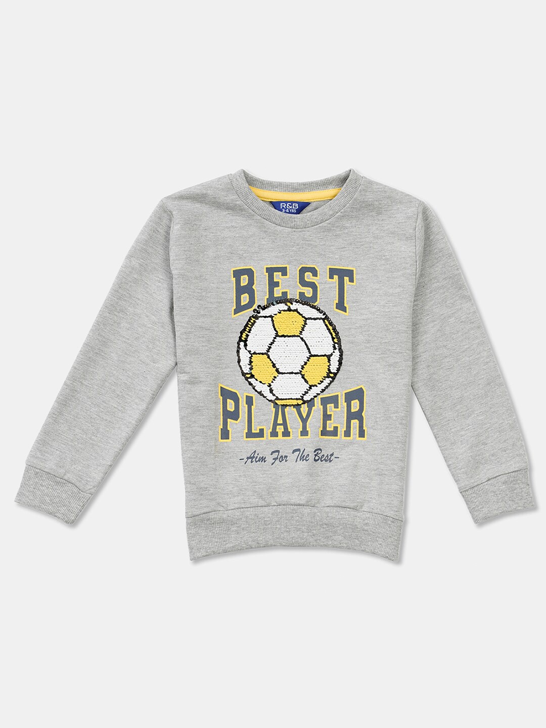 

R&B Boys Grey Printed Sweatshirt