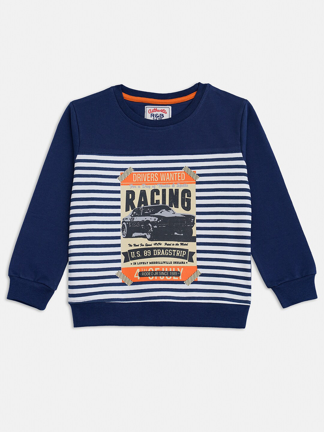 

R&B Boys Blue Striped Sweatshirt