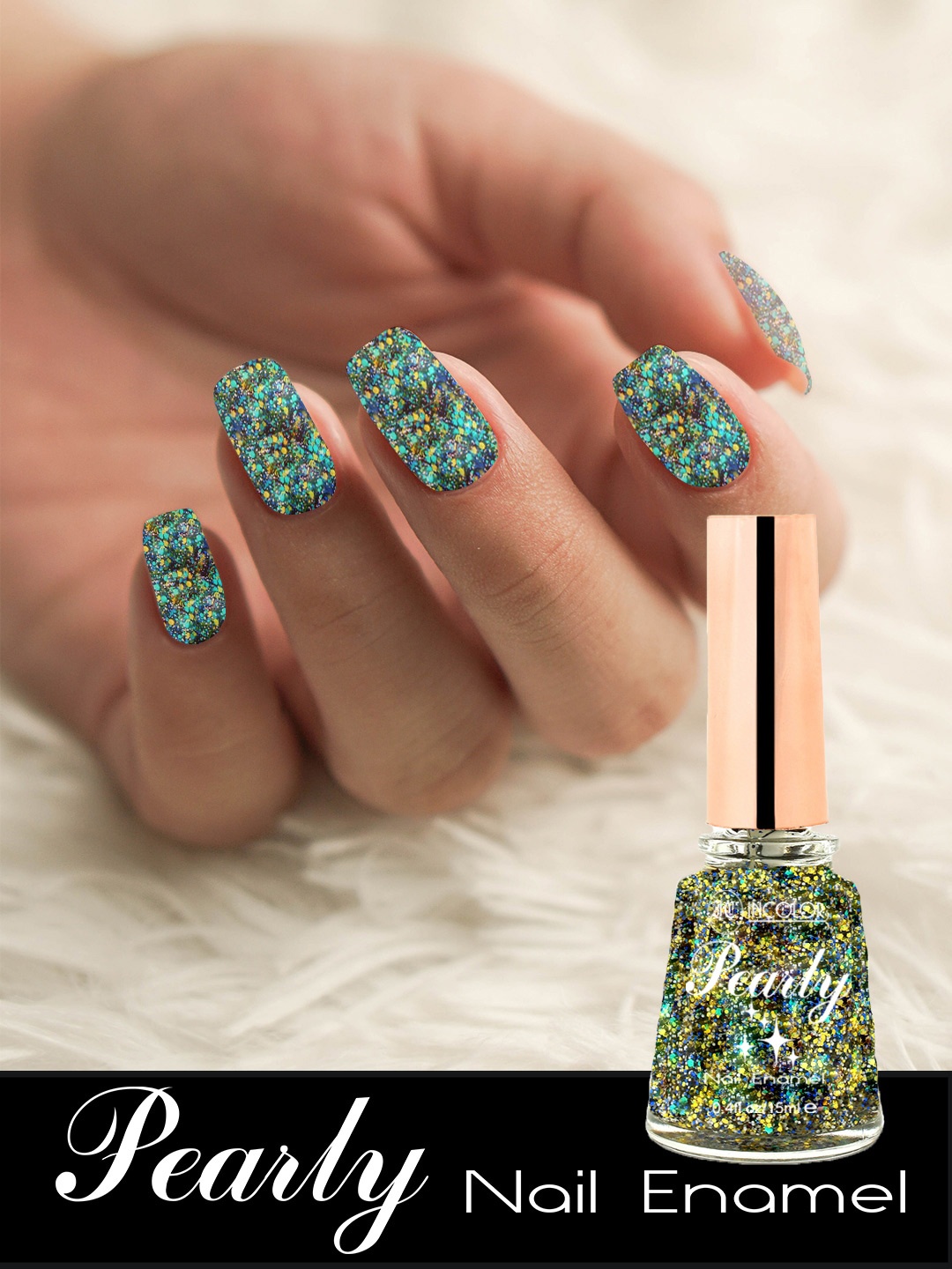 INCOLOR Pearly Bold Professional Shimmer Nail Polish - 15 ml -16, Multi