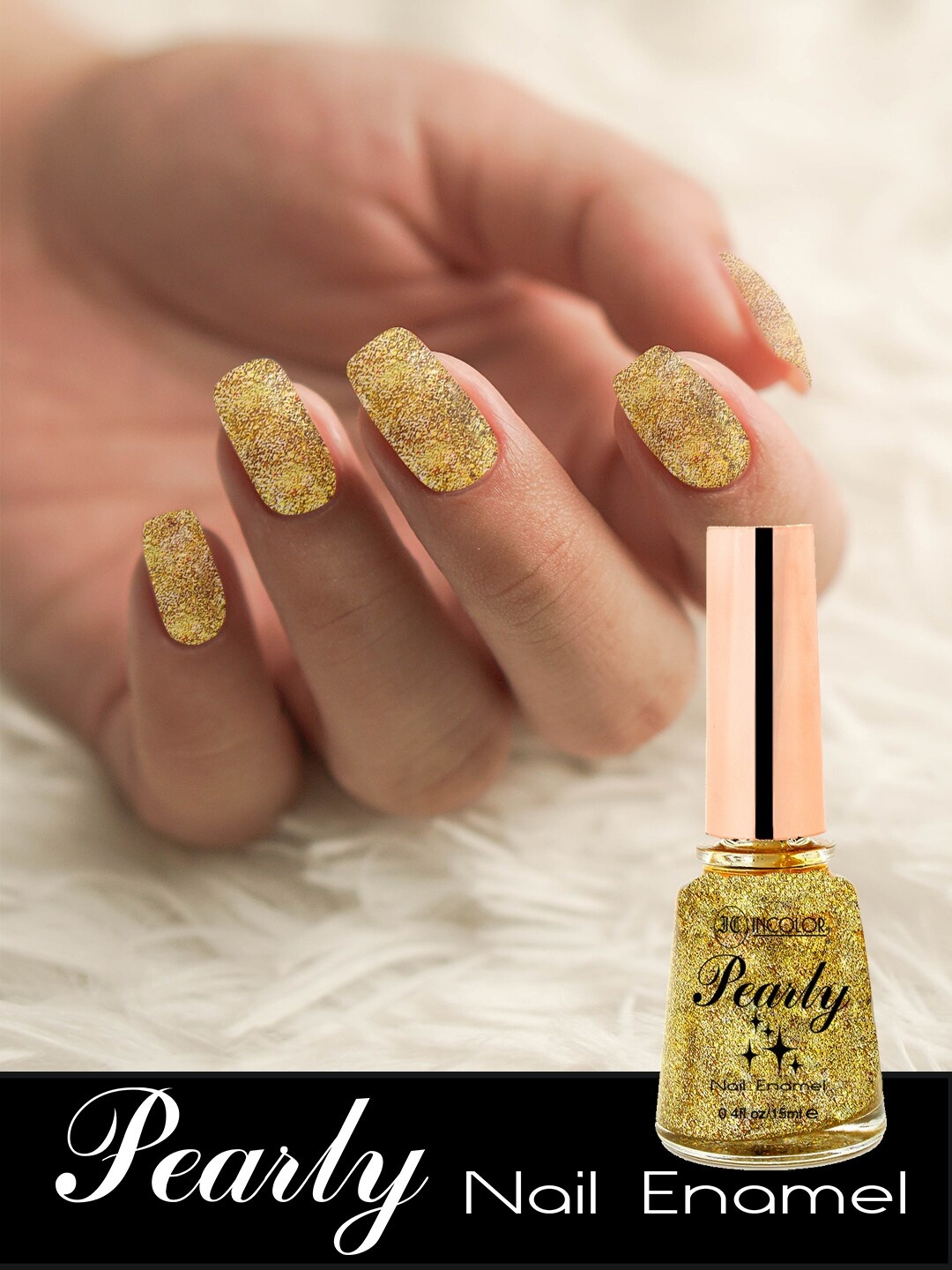 

INCOLOR Pearly Bold Professional Shimmer Nail Polish 15 ml - Shade 14, Gold