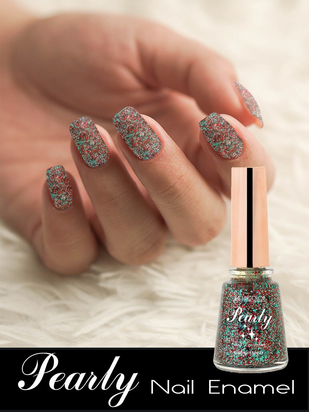 

INCOLOR Pearly Bold Professional Shimmer Nail Polish 15 ml - Shade 09, Multi