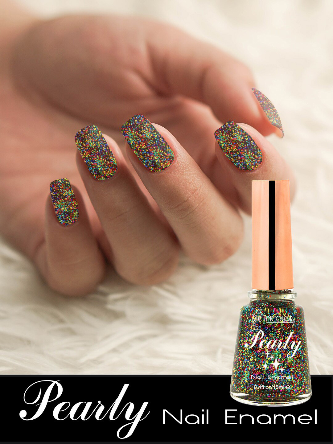 

INCOLOR Pearly Bold Professional Shimmer Nail Polish - 15 ml -19, Multi