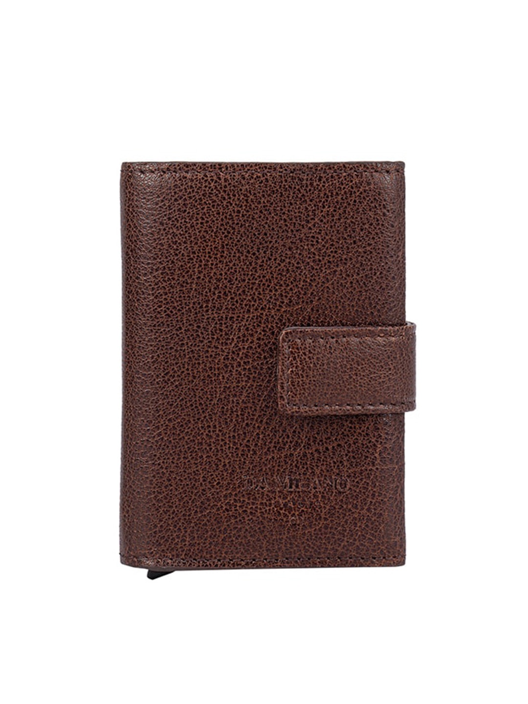 

Da Milano Men Blue & White Textured Leather Card Holder