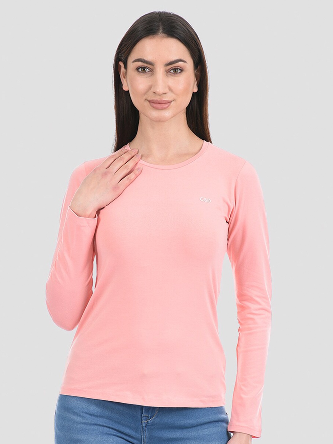 

Cloak & Decker by Monte Carlo Peach-Coloured Top